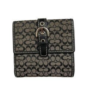 Coach black gray mini c soho wallet